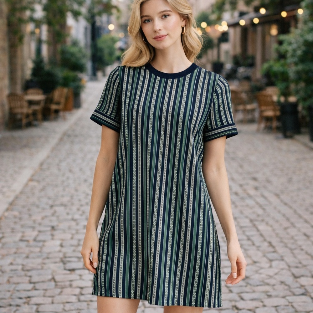 Sea New York x Barneys Striped Short Sleeve Dress